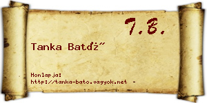 Tanka Bató névjegykártya